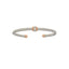 Natural Cubic Zirconia Bangle Bracelet in Sterling Silver