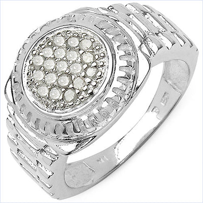 0.20 Carat Genuine White Diamond Sterling Silver Engagement Ring