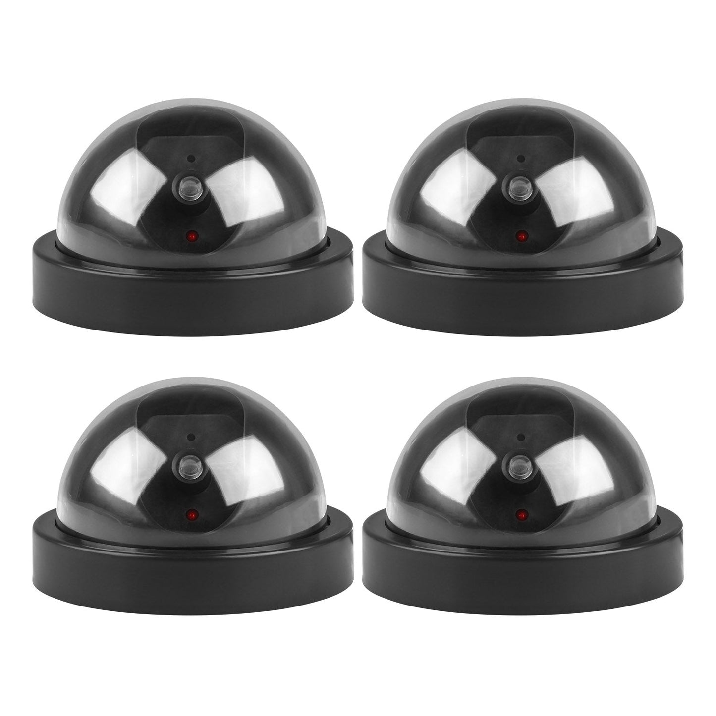 Paquete de 4 cámaras de seguridad simuladas realistas con luces LED