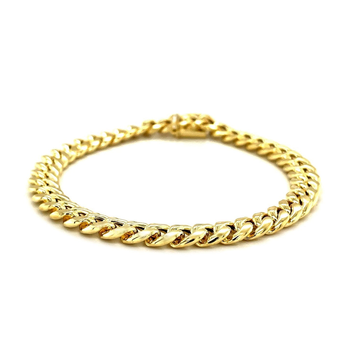 Bracelet Miami Cuban Semi-Solid en Or Jaune 10k - 7,20 mm