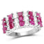 Bague de fiançailles en argent sterling avec rubis de 4,14 carats et topaze blanche
