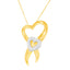 Collier Pendentif Cœur en Diamant en Or Bicolore 10K