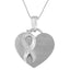 .925 Sterling Silver Diamond Heart Pendant Necklace