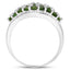 Bague en argent sterling avec chrome diopside et topaze blanche de 2,41 carats