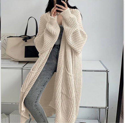 Premium Women's Long Knitted Cardigan for Autumn & Winter