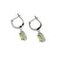 .88ct Peridot and Diamond Dangle Earrings in 14KT White Gold