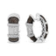 Boucles d'oreilles créoles huggie en argent sterling plaqué or blanc 18K avec diamants