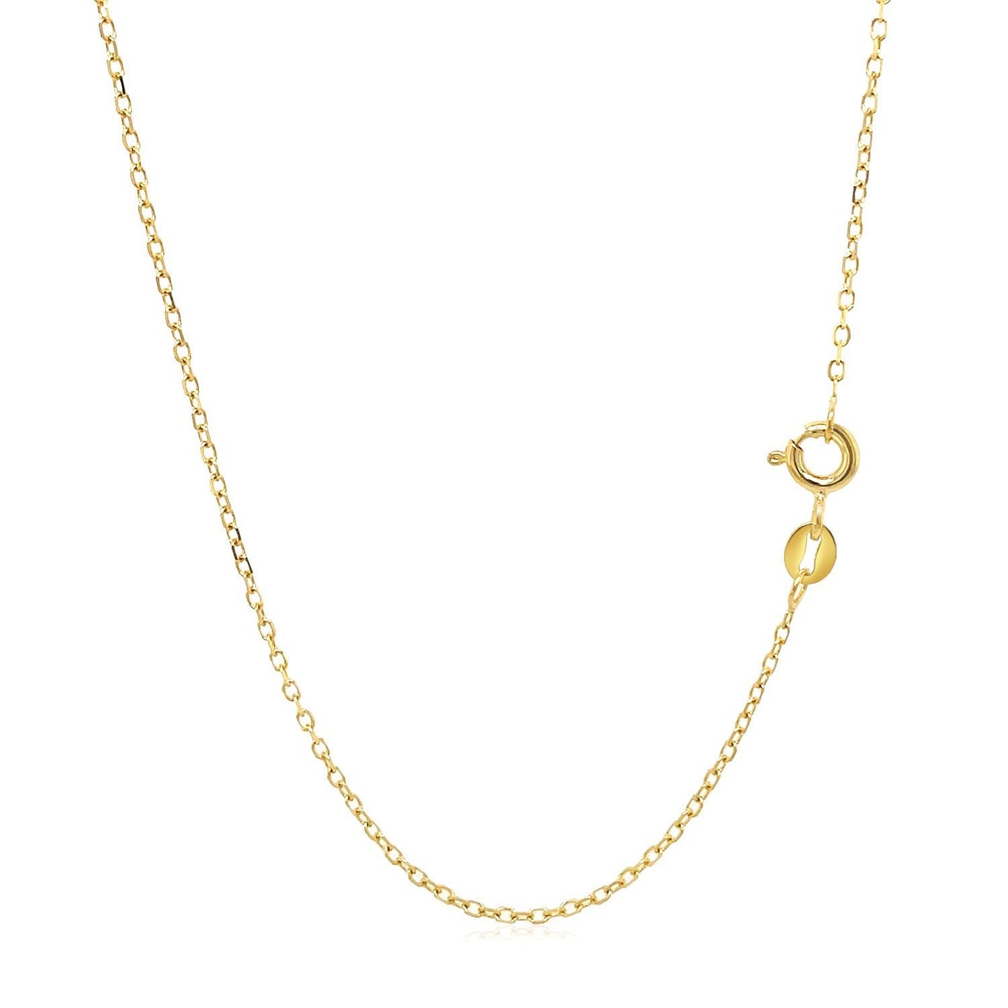 14k Yellow Gold Faceted Cable Link Chain - 1.3mm