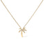 10K Yellow Gold Diamond Palm Tree Pendant Necklace