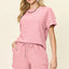 Double Take Full Size Texture T-Shirt and Shorts Set
