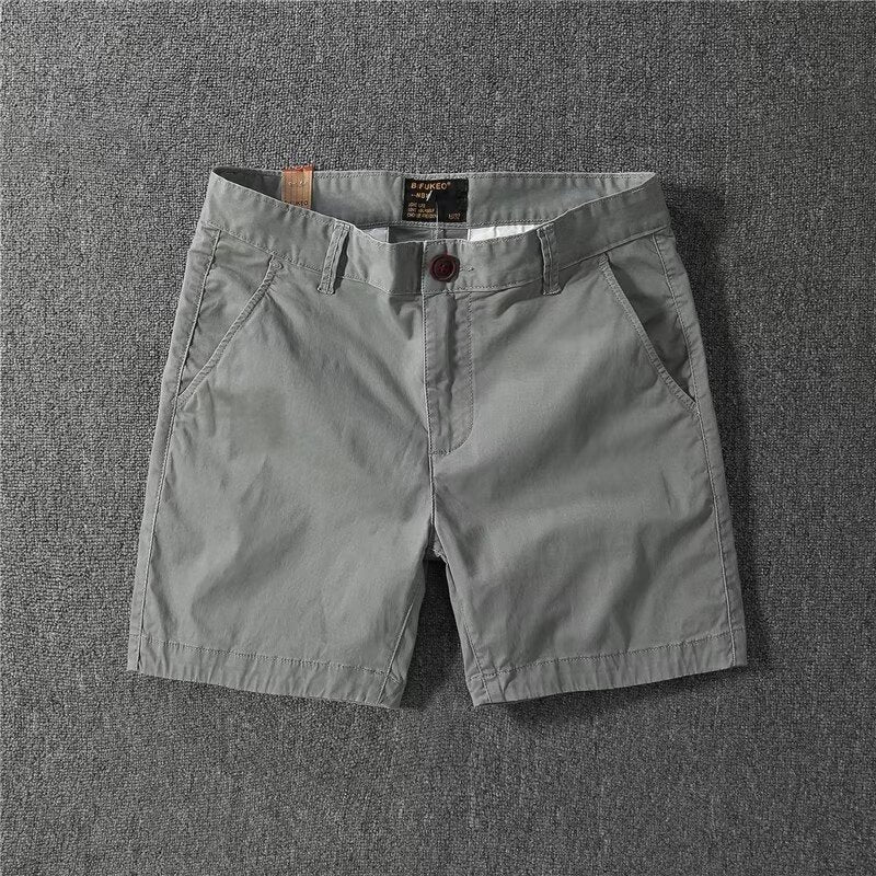 Premium Solid Color Men's Chino Shorts