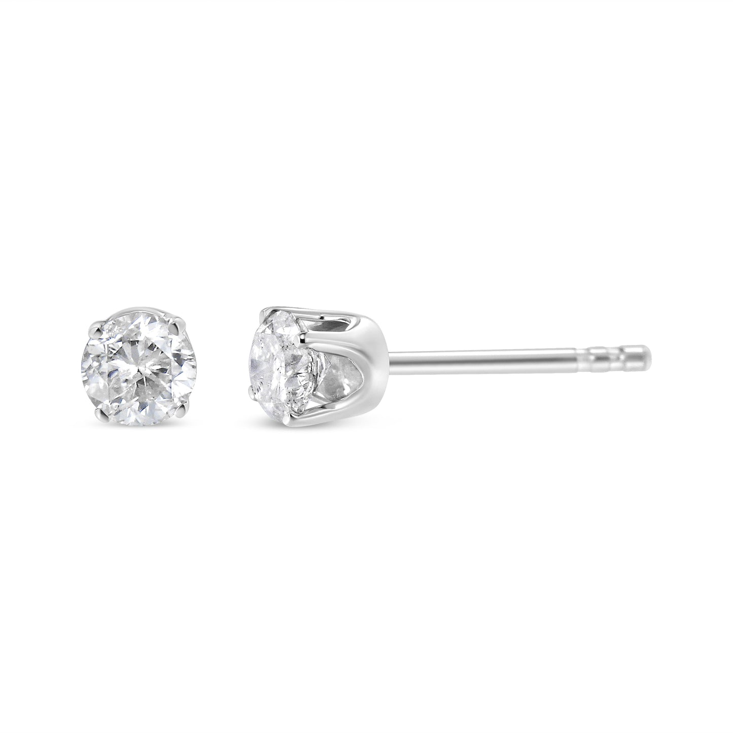 Pendientes de diamantes de 1.0 Cttw en oro blanco de 14K certificados por AGS