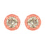 Boucles d'oreilles clous en argent sterling plaqué or jaune 14K avec diamant solitaire