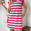 Contrast Striped Round Neck Short Sleeve Mini Dress
