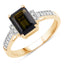 1.73 Carat Green Tourmaline and Diamond 14K Yellow Gold Engagement Ring