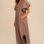 Smocked Puff Sleeve Midi Dress – Elegant and Versatile