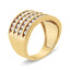 10K Yellow Gold Plated .925 Sterling Silver Diamond Channel Band Ring