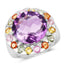 Bague de fiançailles en argent sterling .925 avec pierres multi-stones de 10,16 carats