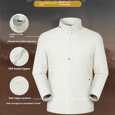 Waterproof Stand Collar Men's Jacket for Work and Leisure