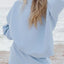 Conjunto de Sudadera de Cuello Redondo y Pantalones Cortos de Corte Suelto