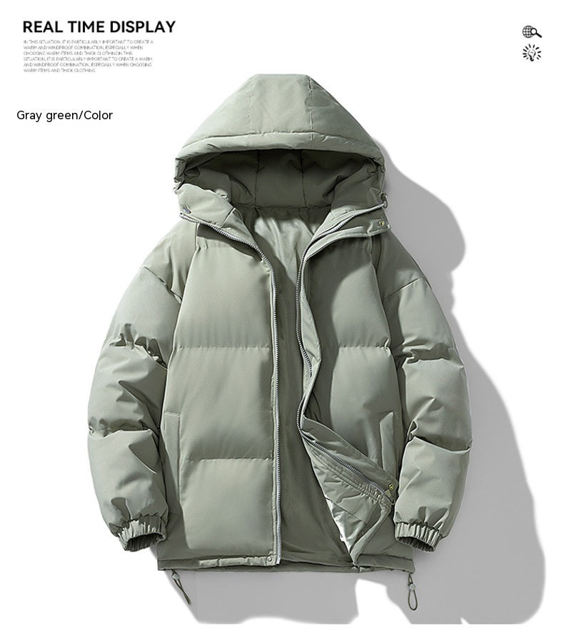 Men's Thickened Cotton-Padded Hoodie Coat for Winter