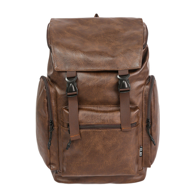 Retro Leather Laptop Backpack for Men and Women