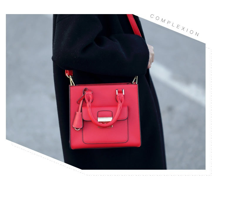 Women's Urban Minimalist Crossbody Handbag in Chinese Red