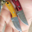 Exquisite Handmade Damascus Steel Keychain Knife with Premium Wood Handle - Korvel