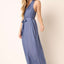 Robe maxi chic à dos croisé et ceinture pour femmes
