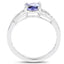 Anillo de plata esterlina con tanzanita genuina de 1.27 quilates y diamantes