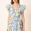 Charming Floral V-Neck Cap Sleeve Mini Dress for Women