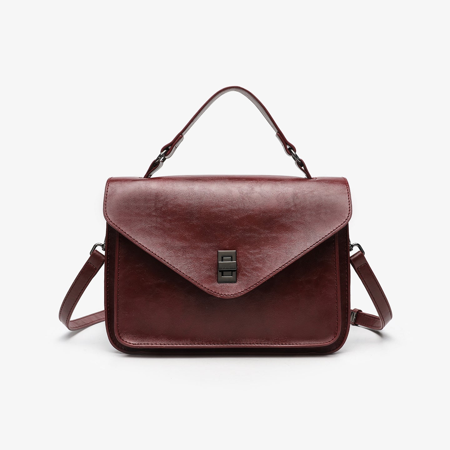 Elegant Oil-Waxed Leather Crossbody Bag for Women