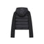 Chaqueta con capucha térmica de patchwork negro de manga larga