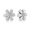 Pendientes de aro con flor en plata esterlina .925 con acabado mate