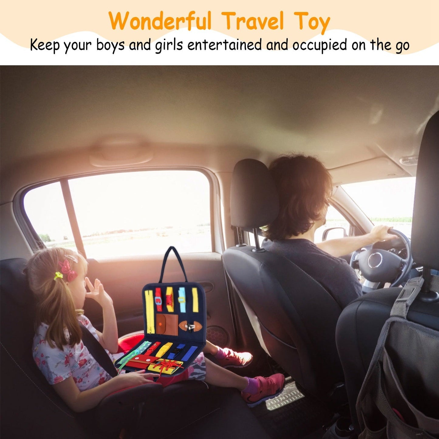 Tablero de Actividades para Niños - Juguete Sensorial Montessori para Edades de 1 a 6 Años