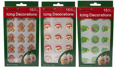 Christmas Edible Cake Decorations - 45 Festive Pieces