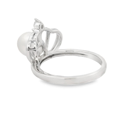 Anillo de Perla FW Natural y Circonita en Plata de Ley