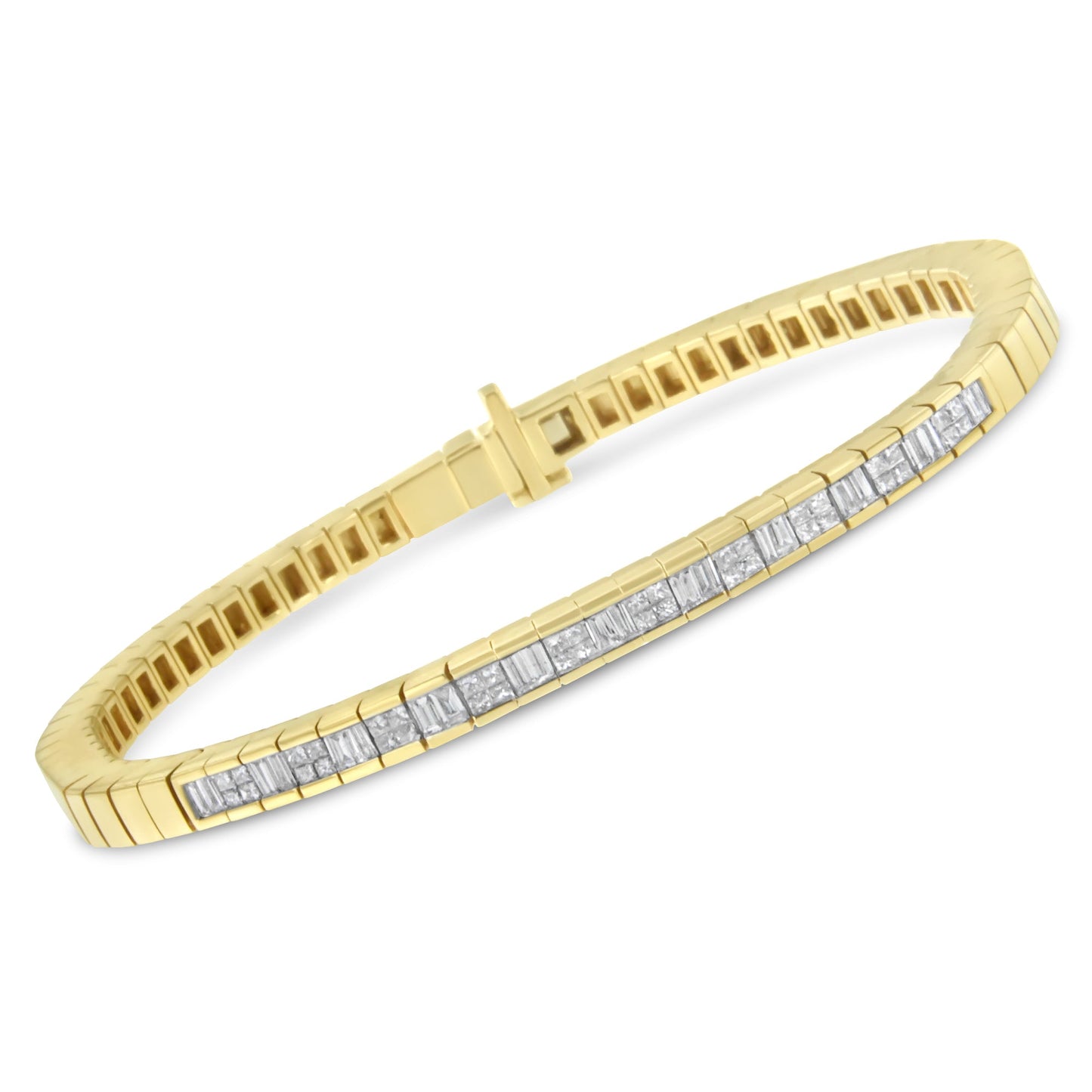 14K Yellow Gold Diamond Eternity Tennis Bracelet - 1.15 Cttw