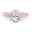 14K Rose Gold Plated Morganite & White Topaz Ring