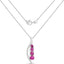 Colgante de Rubí y Diamante Blanco de 0.43 Quilates en Oro Blanco de 14K