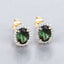 1.92 Carat Green Tourmaline & Diamond 14K Yellow Gold Earrings