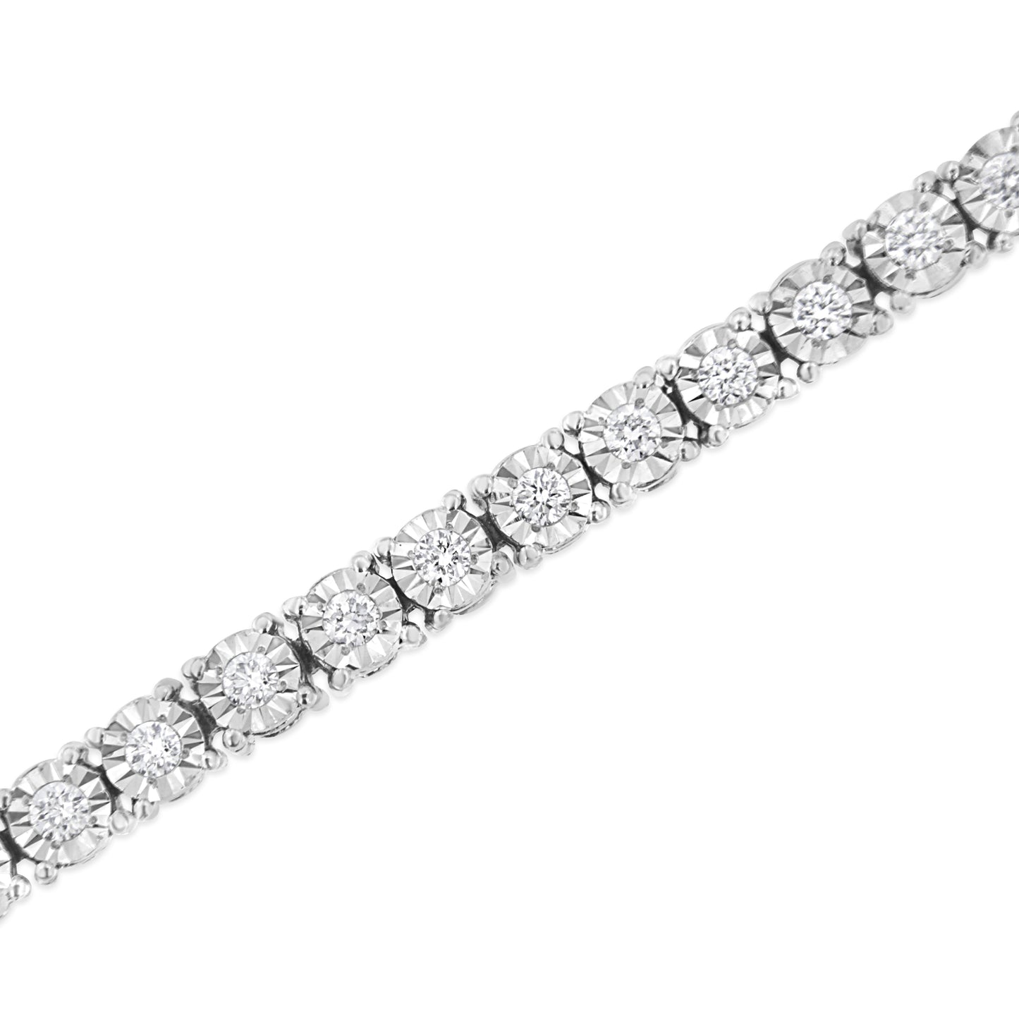 Bracelet de tennis en or blanc 14K avec diamants cultivés en laboratoire - 3,0 Cttw
