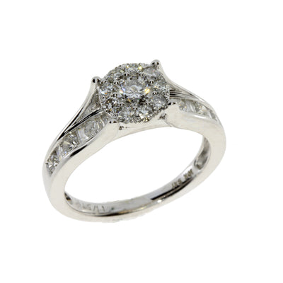 Bague de fiançailles en diamant véritable de 1,20 ct en or blanc 10KT