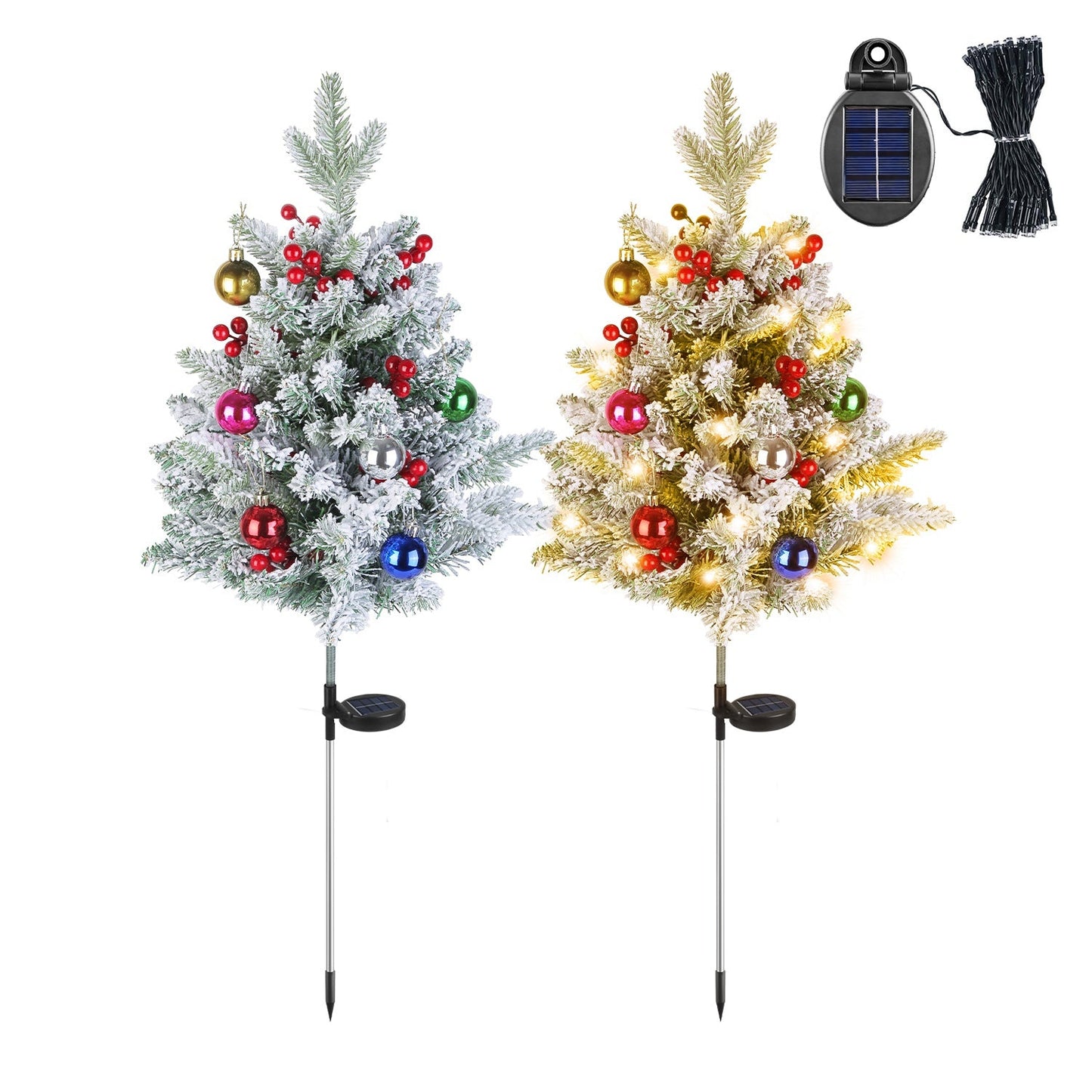Relleno de Urna de Árbol de Navidad Iluminado Solar - 2 Pcs