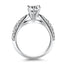 Bague de fiançailles en diamant pavé à double rang en or blanc 14 carats