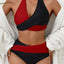 Conjunto de bikini cruzado en blanco y negro con contraste