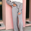 Conjunto de Sudadera con Bloques de Color y Pantalones de Cintura Alta