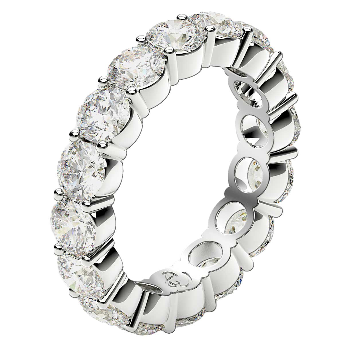 Round Cut Lab Grown Diamond Eternity Ring in 14k White Gold