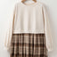 Vintage Plaid Round Neck Long Sleeve Mini Dress Cozy & Stylish Dress Retro Design Dress For Party - Korvel