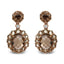 Boucles d'oreilles pendantes en quartz fumé et accents en diamant en or rose 18K